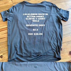 Lululemon Back in Action Short Sleeve Shirt